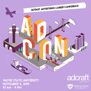 Advertisement for ADCON conference. Wayne State University. November 2, 2019. 10 A.M. until 4 P.M.
