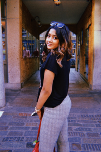 Photo of Nainika Kumar at her PR internship for Influence Associates.