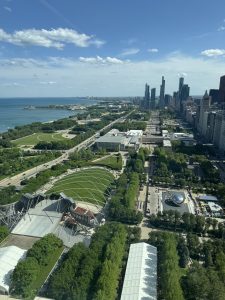 exterior photograph of Chicago from high altitude