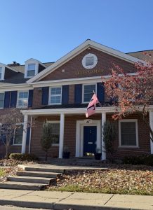An exterior of a building that is a Sorority House