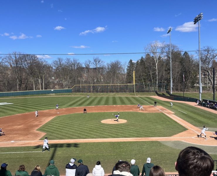 A baseball game in progress
