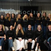 A group of people smiling