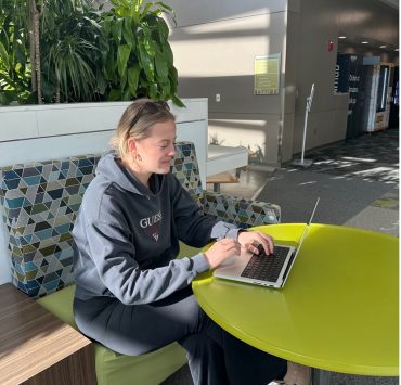 A person working on a computer