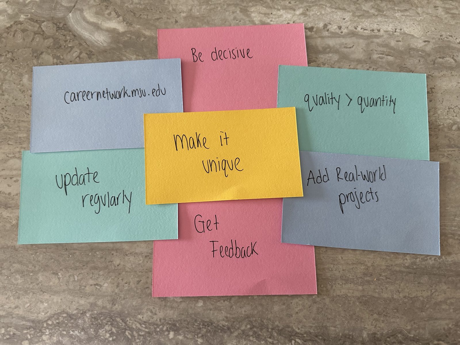 post-it notes on a page