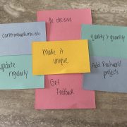 post-it notes on a page