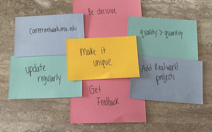 post-it notes on a page