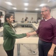 Two people shaking hands